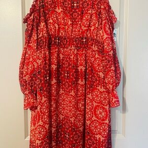 Knox Rose Red and White Patterned Dress
